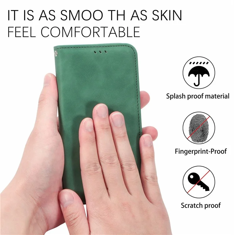 Für Sony Xperia 10 VI Case Wallet Stand Function Skin-Touch Leder Handyhülle - Grün