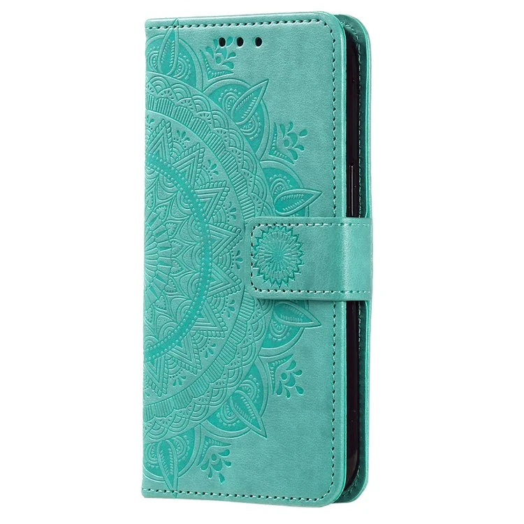 Per Motorola Edge 50 Pro 5G Custodia Impresso Totem Custodia in Pelle PU - Verde