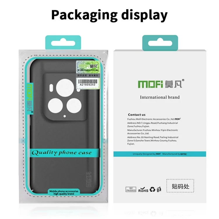 MOFI Shield Matte Series para Honor Magic6 Ultimate 5G Funda Anti-Arañazos Matte PC Cubierta de Teléfono - Negro