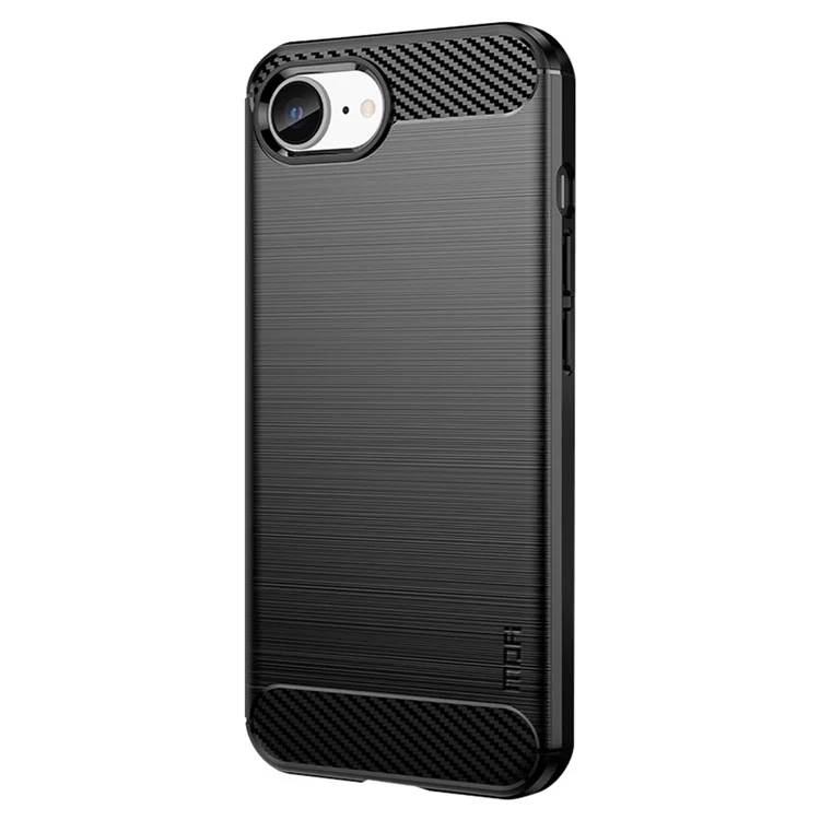 MOFI JK TPU Series-1 For iPhone 16e Case Carbon Fiber Design Flexible TPU Phone Cover - Black