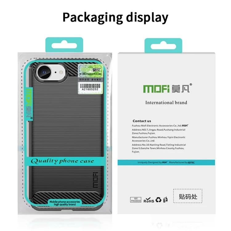 MOFI JK TPU Series-1 For iPhone 16e Case Carbon Fiber Design Flexible TPU Phone Cover - Black