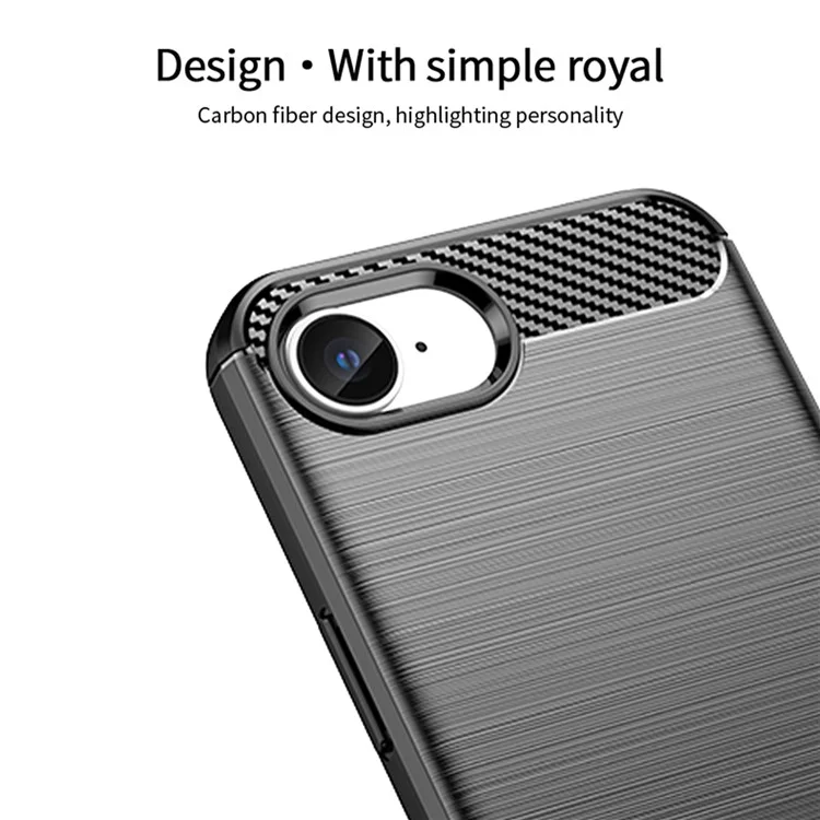 MOFI JK TPU Series-1 For iPhone 16e Case Carbon Fiber Design Flexible TPU Phone Cover - Black