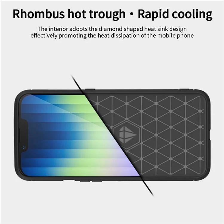 MOFI JK TPU Series-1 For iPhone 16e Case Carbon Fiber Design Flexible TPU Phone Cover - Black