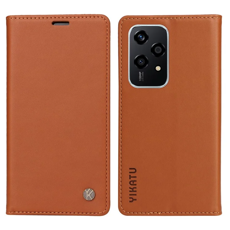 YIKATU YK-001 For Honor 200 Lite Case Magnetic Flip PU Leather Card Slots Phone Cover - Brown