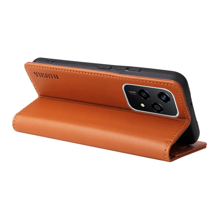 YIKATU YK-001 For Honor 200 Lite Case Magnetic Flip PU Leather Card Slots Phone Cover - Brown