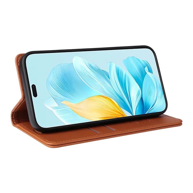 YIKATU YK-001 For Honor 200 Lite Case Magnetic Flip PU Leather Card Slots Phone Cover - Brown