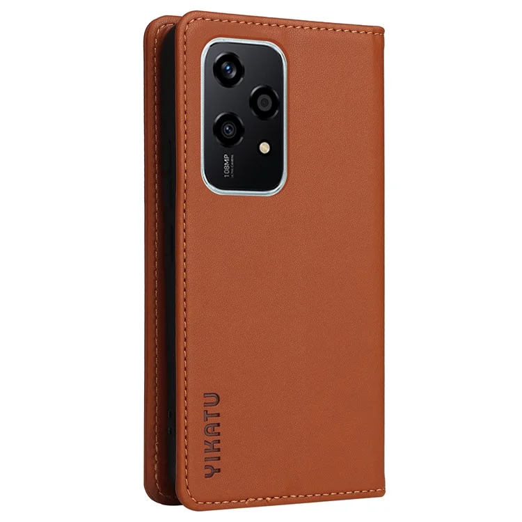 YIKATU YK-001 For Honor 200 Lite Case Magnetic Flip PU Leather Card Slots Phone Cover - Brown