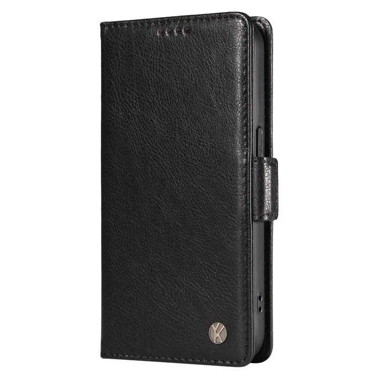 YIKATU YK-007 For Honor 200 Lite Case Litchi Texture Magnetic Clasp Phone Cover - Black