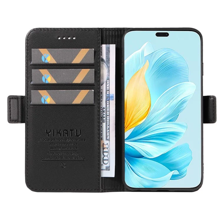 YIKATU YK-003 For Honor 200 Lite Case Wallet Leather Phone Cover Side Magnetic Clasp - Black