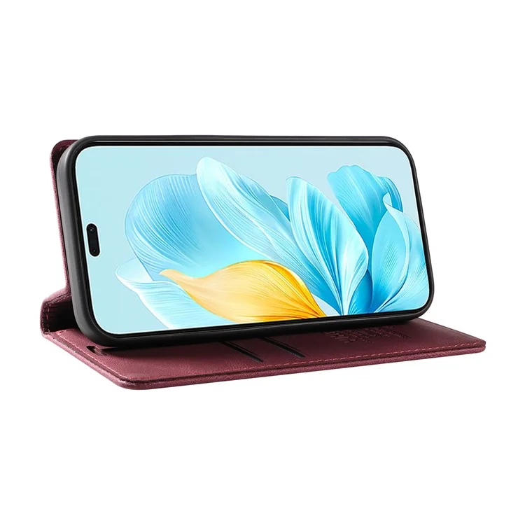 YIKATU YK-004 For Honor 200 Lite Leather Cover Skin-Touch Wallet Phone Cases Wholesale - Wine Red