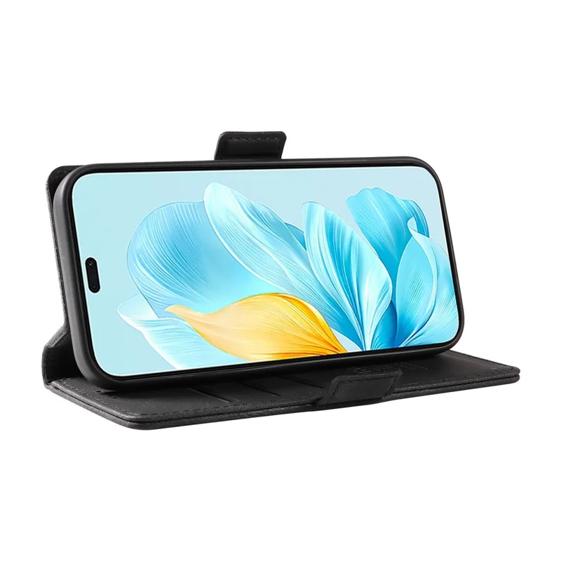 YIKATU YK-005 Para Honor 200 Lite Case Porta-Cartões Pele-Toque Capa de Telefone de Couro Magnética - Preto