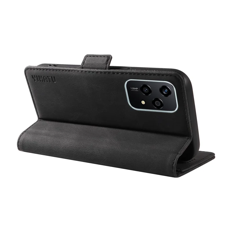 YIKATU YK-005 Para Honor 200 Lite Case Porta-Cartões Pele-Toque Capa de Telefone de Couro Magnética - Preto