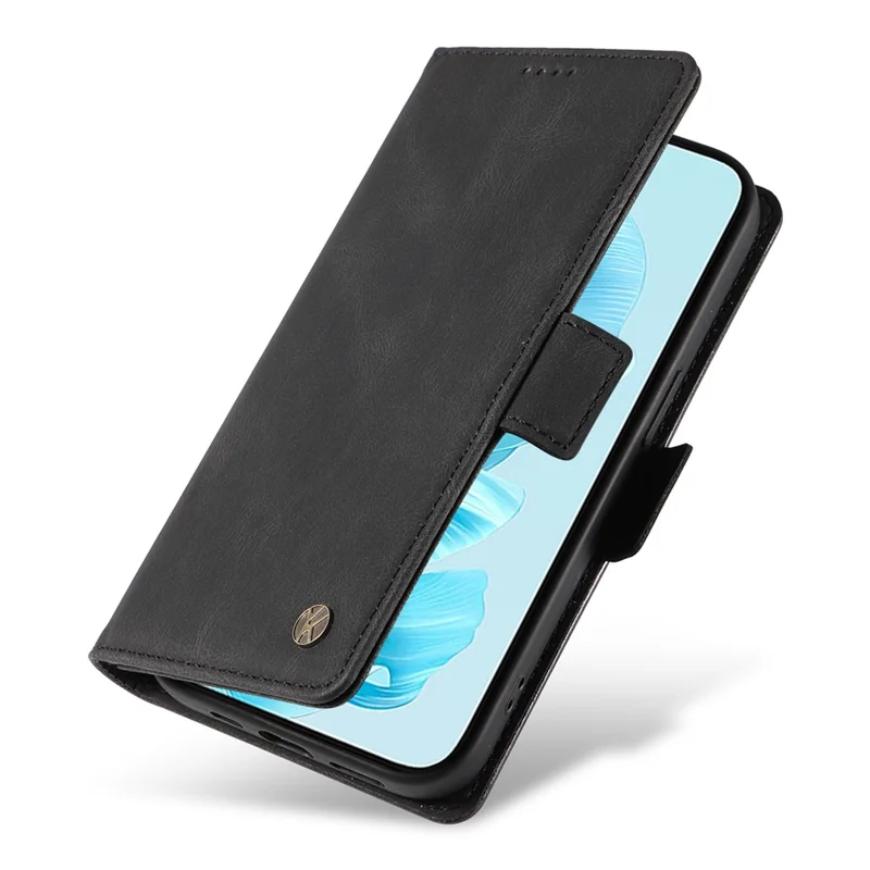YIKATU YK-005 Para Honor 200 Lite Case Porta-Cartões Pele-Toque Capa de Telefone de Couro Magnética - Preto