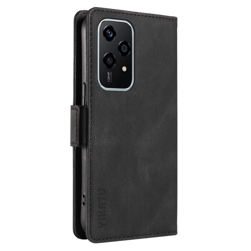 YIKATU YK-005 Para Honor 200 Lite Case Porta-Cartões Pele-Toque Capa de Telefone de Couro Magnética - Preto