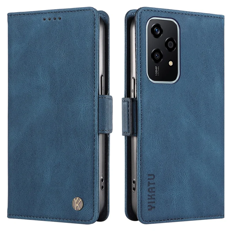 YIKATU YK-005 For Honor 200 Lite Case Card Holders Skin-Touch Leather Magnetic Clasp Phone Cover - Blue