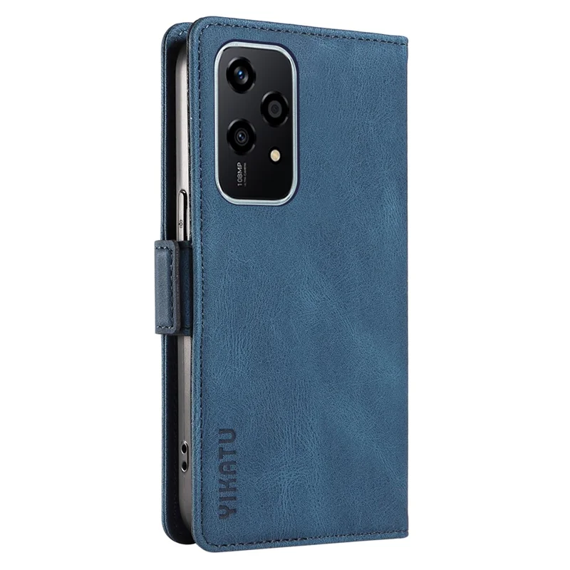YIKATU YK-005 For Honor 200 Lite Case Card Holders Skin-Touch Leather Magnetic Clasp Phone Cover - Blue