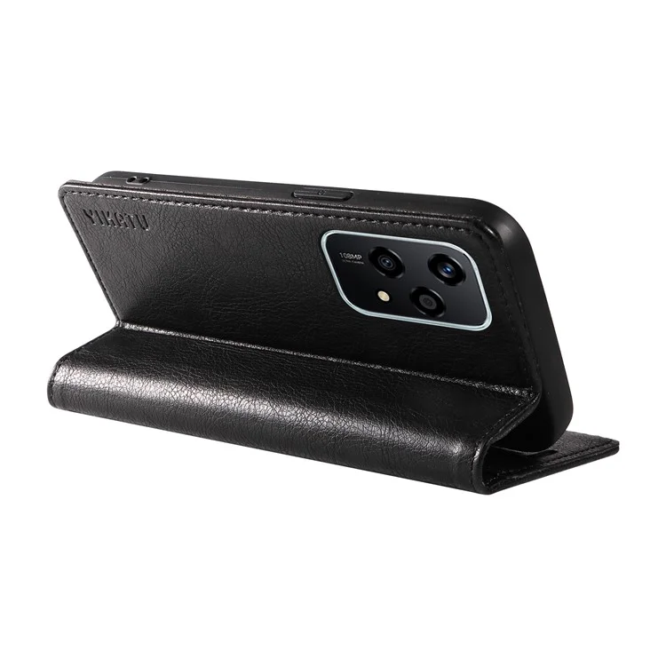 YIKATU YK-006 Pour Honor 200 Lite Wallet Case Litchi Texture Leather Magnetic Absorption Phone Cover - Noir