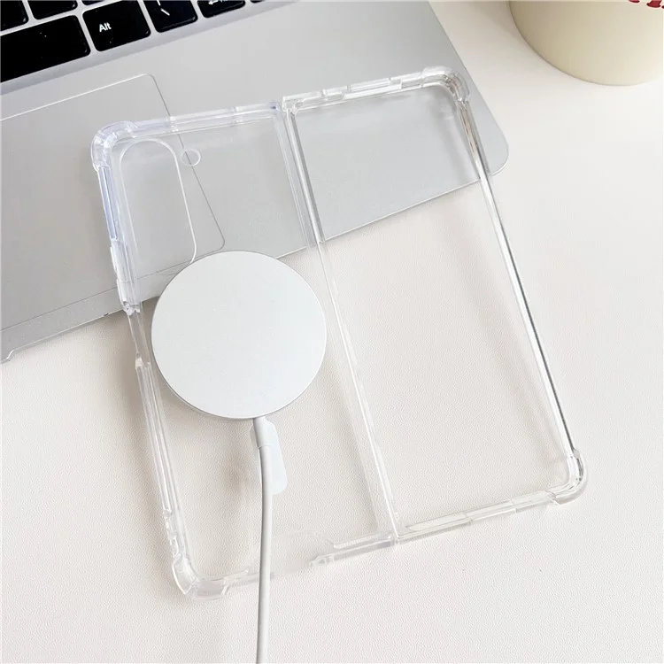 For Samsung Galaxy Z Fold6 5G Clear Case Acrylic Back Phone Cover Compatible with MagSafe