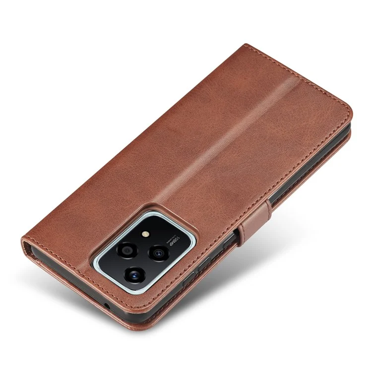 LC.IMEEKE For Honor 200 Lite Case Calf Texture Magnetic Clasp Stand Phone Cover - Brown