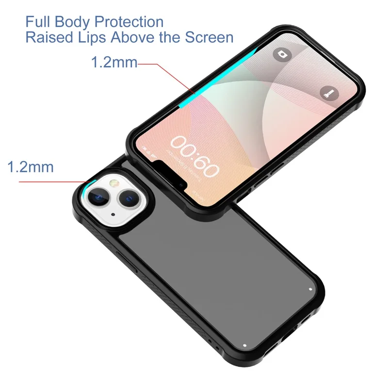 GW20 For iPhone 14 Plus Case TPU+PC Skin-Friendly Touch Matte Phone Cover - Black