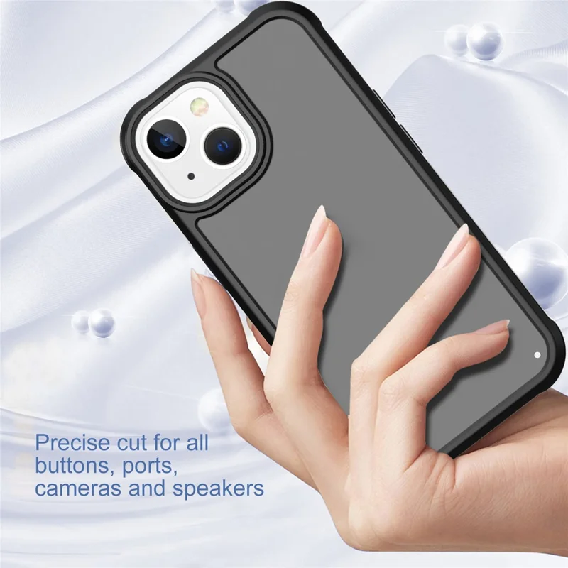 GW20 For iPhone 14 Plus Case TPU+PC Skin-Friendly Touch Matte Phone Cover - Black