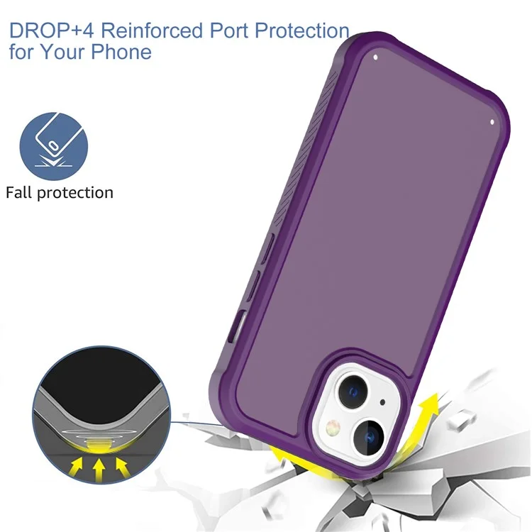 GW20 Für iPhone 13 Hülle Skin-Touch Matte TPU+PC Schützende Handyhülle - Dunkel Lila