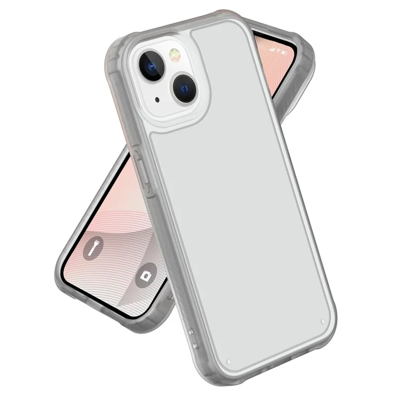 GW20 For iPhone 15 Plus Case TPU+PC Phone Cover Matte Finish Non-Slip - Transparent