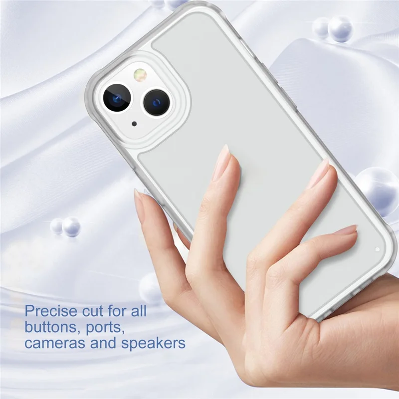 GW20 For iPhone 15 Plus Case TPU+PC Phone Cover Matte Finish Non-Slip - Transparent