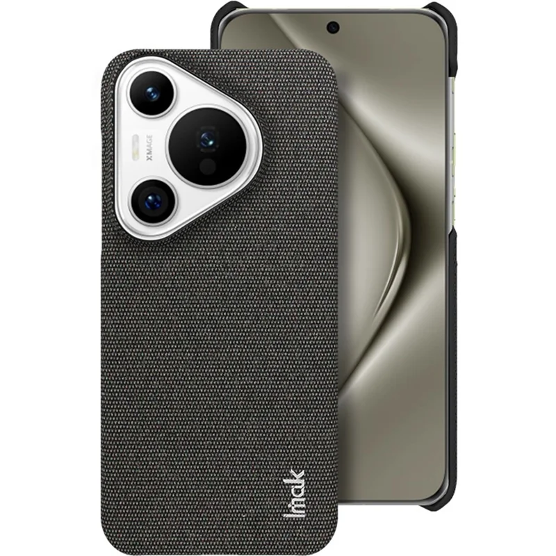 IMAK Ruiyi-Serie für Huawei Pura 70 Case Fabric Surface Leather Coated Hard PC Back Cover - Schwarz