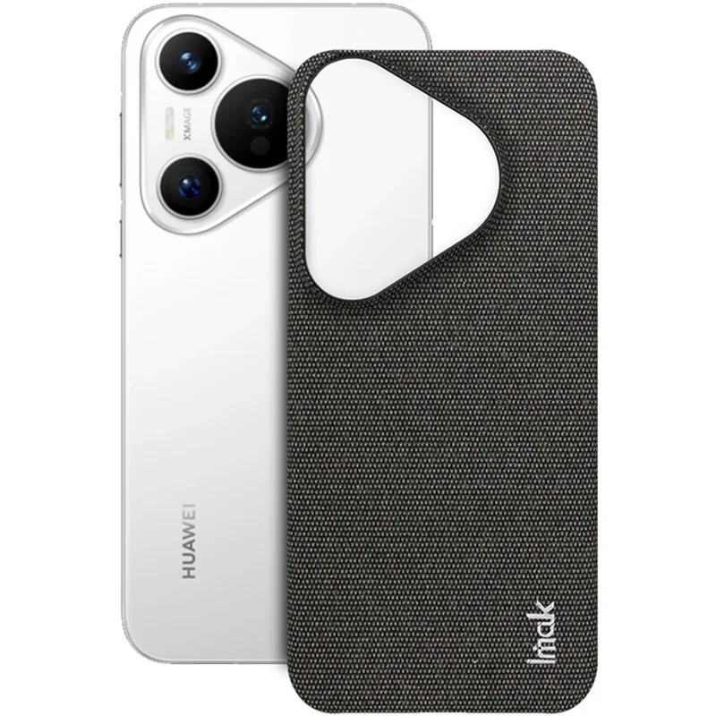 IMAK Ruiyi-Serie für Huawei Pura 70 Case Fabric Surface Leather Coated Hard PC Back Cover - Schwarz