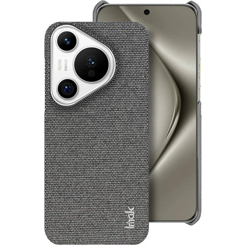 IMAK Ruiyi Series for Huawei Pura 70 Case Fabric Texture Leather+PC Phone Back Cover - Dark Grey