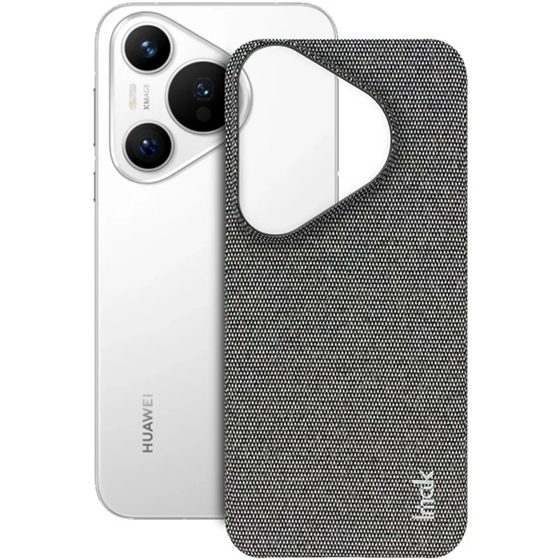 IMAK Ruiyi Series for Huawei Pura 70 Case Fabric Texture Leather+PC Phone Back Cover - Dark Grey