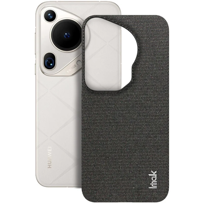 IMAK Ruiyi Series for Huawei Pura 70 Ultra Case Fabric Texture Leather+PC Phone Back Cover - Black