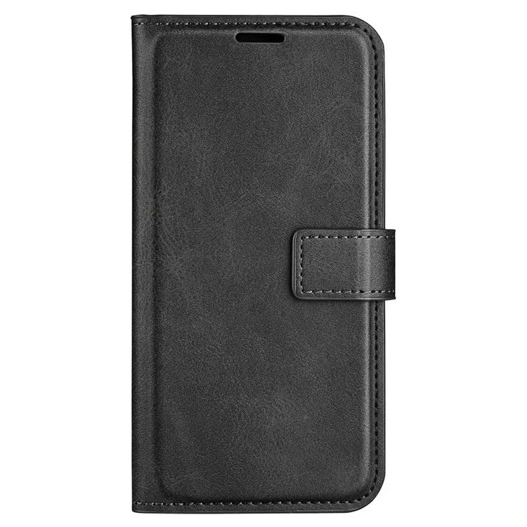 For Motorola Moto G Play (2024) 4G Case Card Slots Calf Texture Leather Wallet Phone Cover - Black