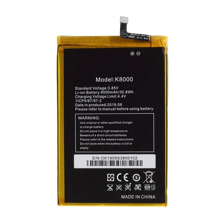 8000mAh Phone Battery Replacement for Oukitel K8000