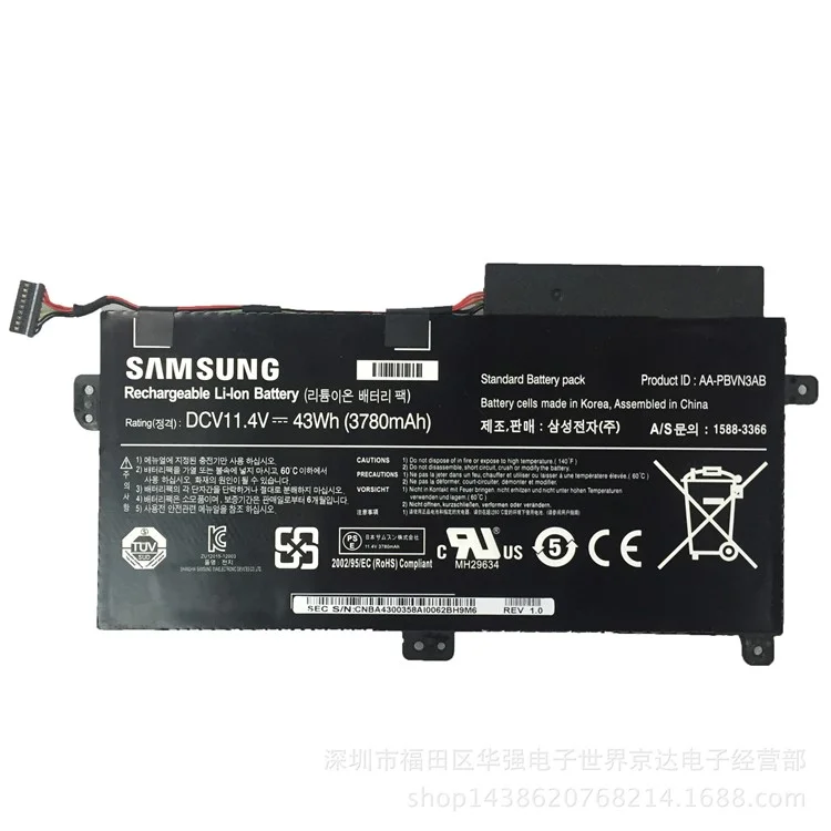 OEM 11.4V 3780mah AA-PBVN3AB Pièce de Réparation de Batterie Pour Samsung NP470R5E NP470 NP370R4E NP470R4E