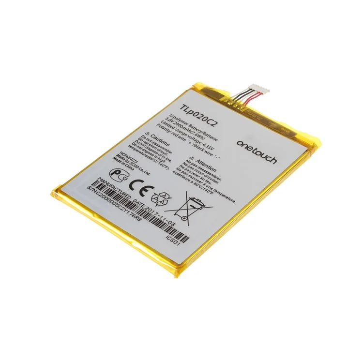 Assembly 3.8V 2000mAh 7.6Wh Battery Replacement for Alcatel Idol X1s 6034R S950 TLp020C2