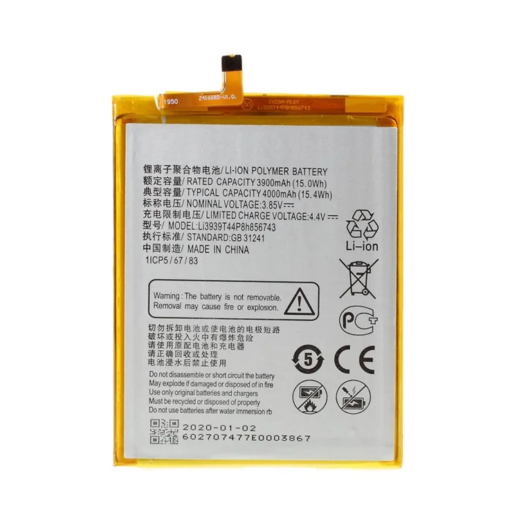 Montagem 3.85V 3900mAh 15Wh Battery Substituição (sem Logotipo) Para ZTE Blade A3 A0616