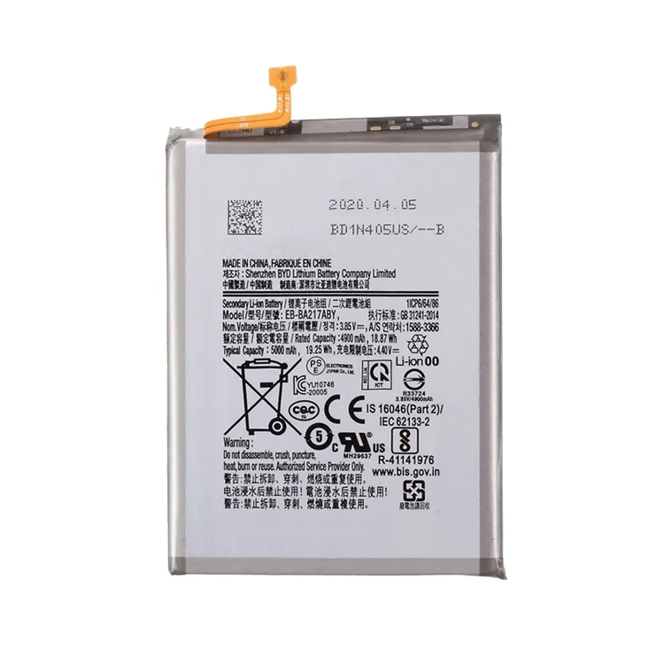 Quality 3.85V 4900mAh Battery Replace Part for Samsung Galaxy A21s / A12 / M02 / A02 / A04s 4G (164.7 x 76.7 x 9.1 mm)