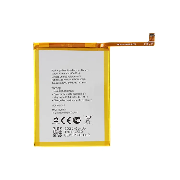 Assemblage 3.85V 3730mAh Remplacement de la Batterie (Encode: NBL-40A3730) Pour Tp-link Neffos C9 TP707A