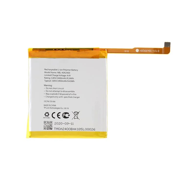 Reemplazo De La Batería Del Montaje 3.85V 2400mAh (CODE: NBL-40A2400) Para TP-LINK NEFFOS Y5S TP804A / TP804C