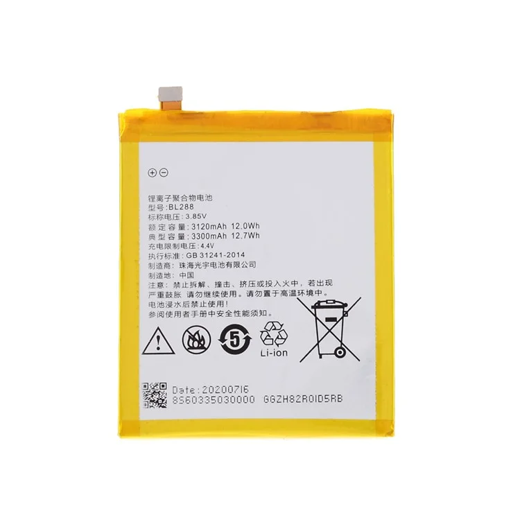 Remplacement de la Batterie 3.82V 3120mAh (Encode: BL288) Pour Lenovo Z5 L78011 / L78012