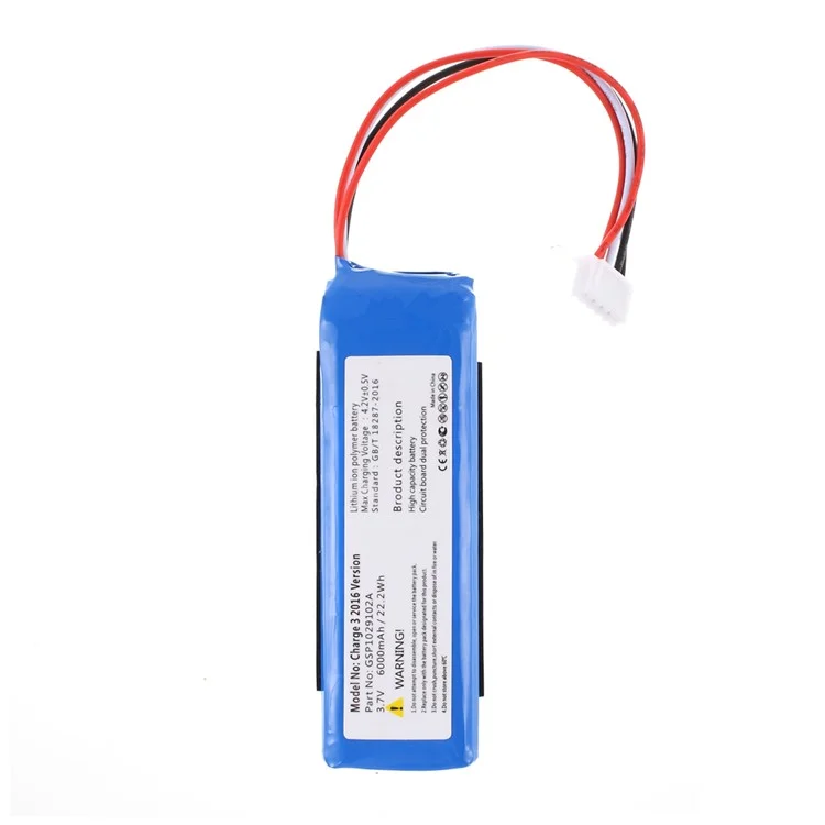 Remplacement de la Batterie 3.70V 6000mAh (Encode: Gsp1029102a) Pour JBL Charge 3 2016 (sans Logo)