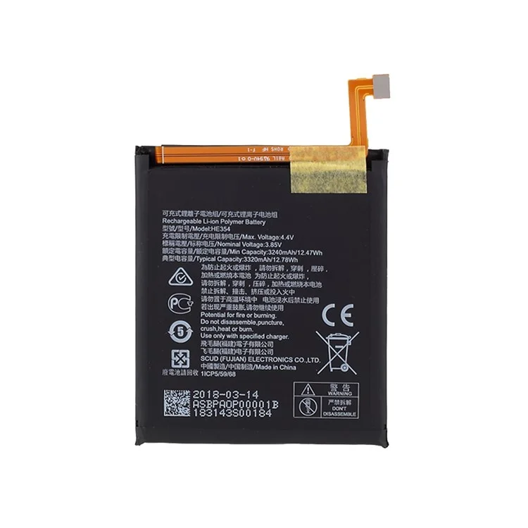 Batteria di ricambio da 3,85 V 3240 mAh di alta qualità (Codice: HE354) per Nokia 9