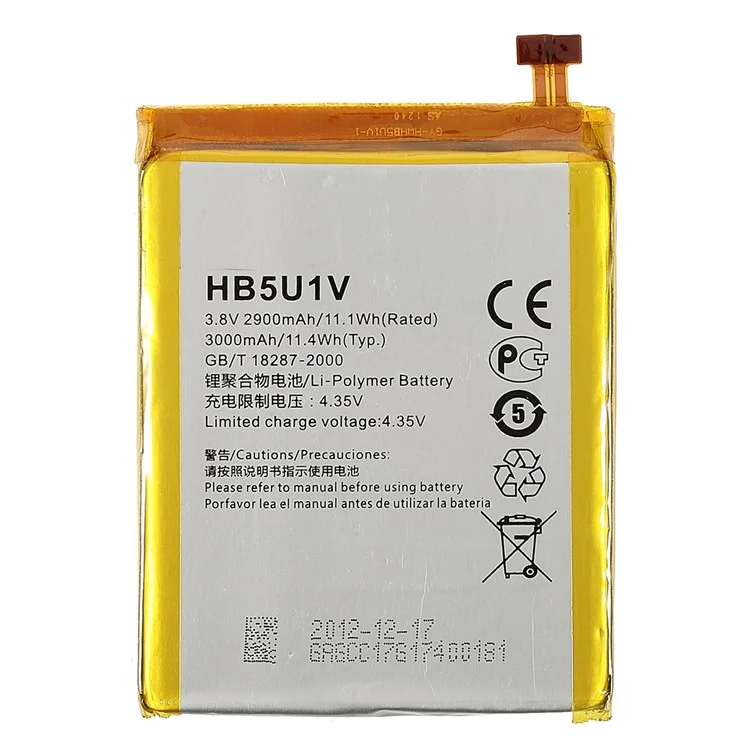 3.82V 2900mah Sostituzione Della Batteria (encode: HB5U1V) (senza Logo) Per Huawei Ascend D2