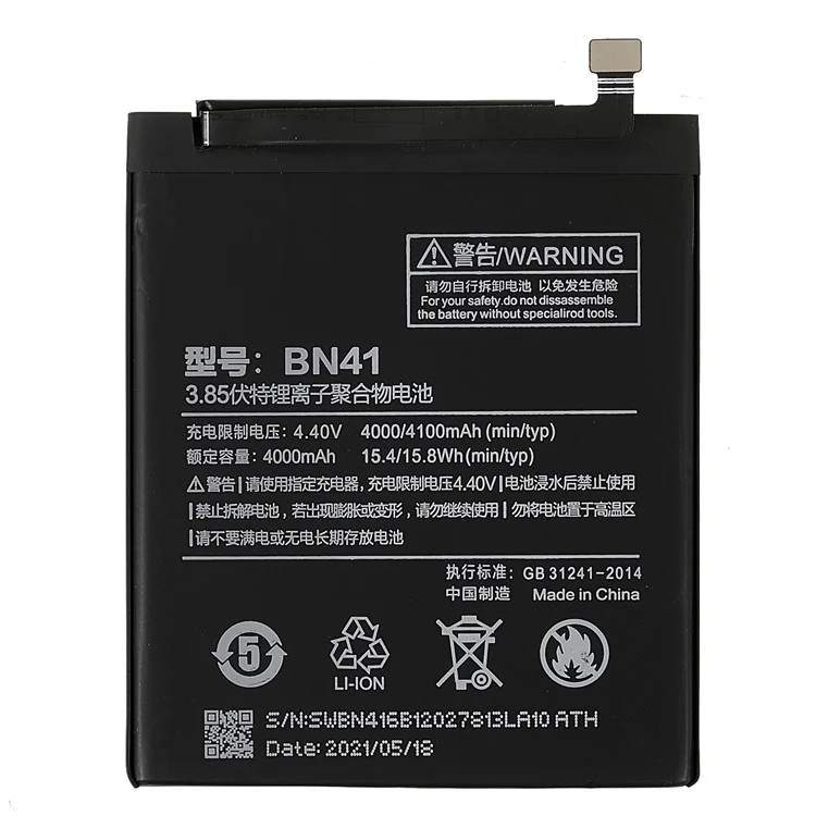 3.85V 4000mAh Battery Replacement (Encode: BN41) (without Logo) for Xiaomi Redmi Note 4/Note 4x Global