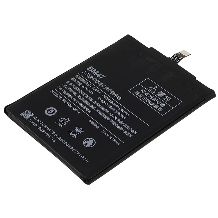 3.85V 4000mAh Battery Replacement (Encode: BM47) (without Logo) for Xiaomi Redmi 3/3x/3s/4X