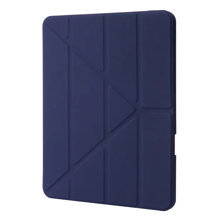 Pour iPad Air 13 (2024) Étui en cuir PU + TPU + Housse de tablette acrylique intelligente avec support Origami - Bleu foncé