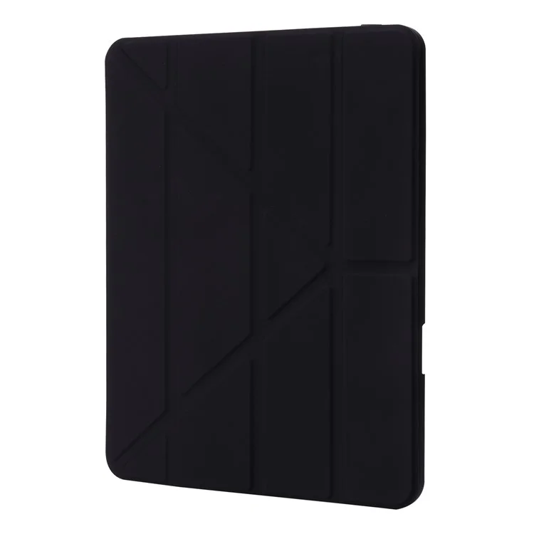 Capa para iPad Air 13 (2024) de Couro PU+TPU+Acrílico Capa Inteligente para Tablet com Suporte Origami - Preto