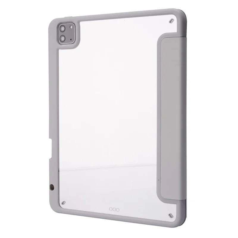 Per iPad Air 13 (2024) Custodia in pelle PU+TPU+acrilico Custodia Smart Tablet con supporto Origami - Grigio